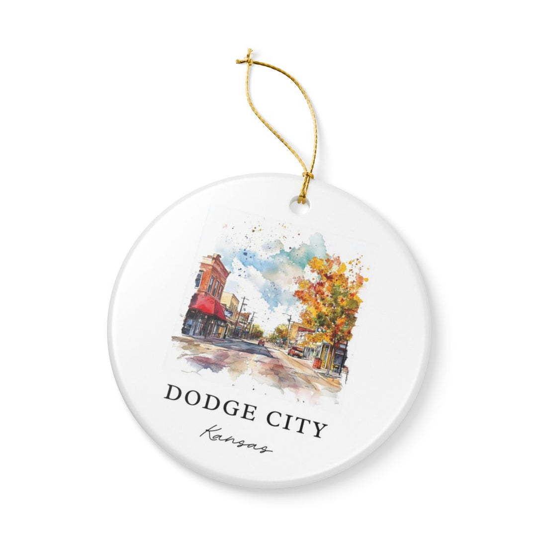 Dodge City Kansas USA Ornament: Unique Dodge City Souvenir, Dodge City Kansas Xmas Decor, and Authentic Dodge City Gift