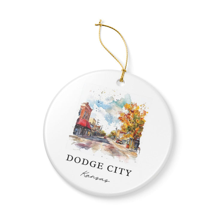 Dodge City Kansas USA Ornament: Unique Dodge City Souvenir, Dodge City Kansas Xmas Decor, and Authentic Dodge City Gift