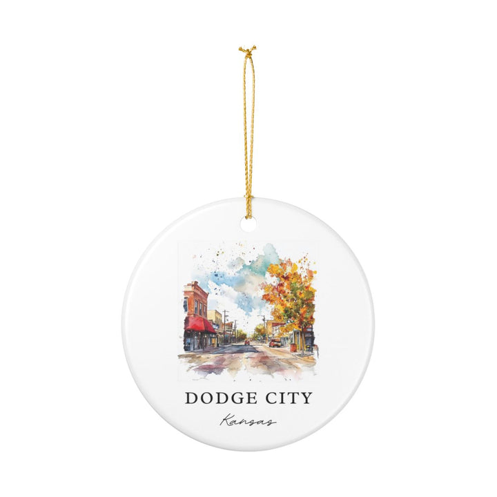 Dodge City Kansas USA Ornament: Unique Dodge City Souvenir, Dodge City Kansas Xmas Decor, and Authentic Dodge City Gift