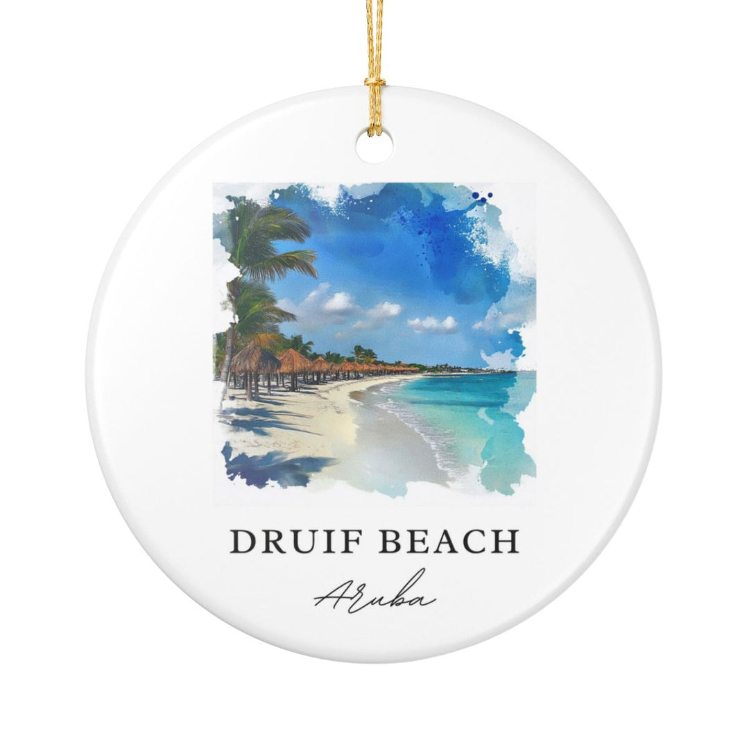 Druif Beach Aruba Ornament: Unique Druif Beach Aruba Souvenir, Druif Beach Aruba Xmas Decor, and Authentic Druif Beach Aruba Gift
