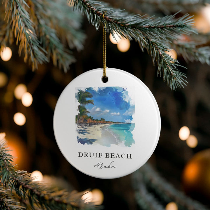 Druif Beach Aruba Ornament: Unique Druif Beach Aruba Souvenir, Druif Beach Aruba Xmas Decor, and Authentic Druif Beach Aruba Gift