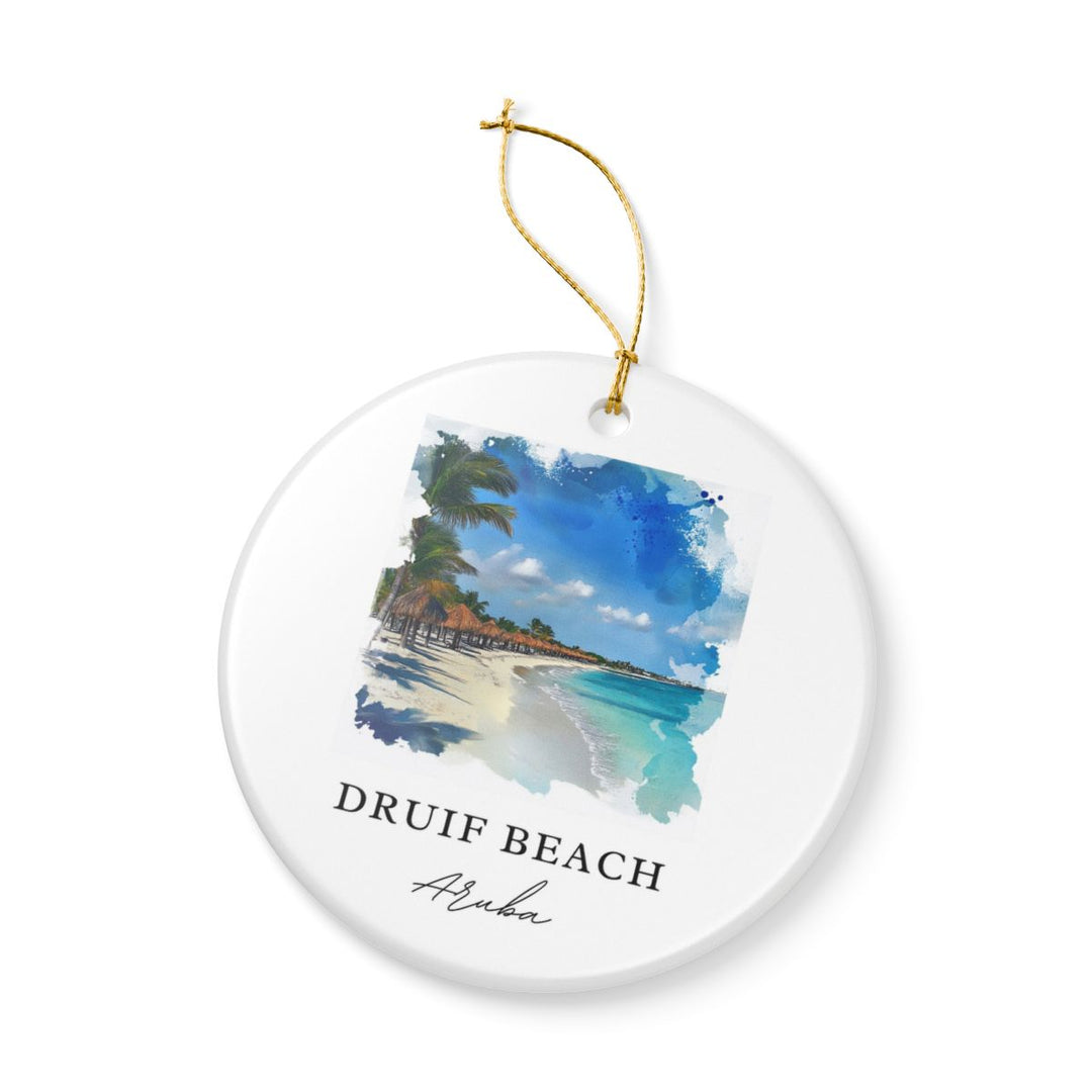 Druif Beach Aruba Ornament: Unique Druif Beach Aruba Souvenir, Druif Beach Aruba Xmas Decor, and Authentic Druif Beach Aruba Gift