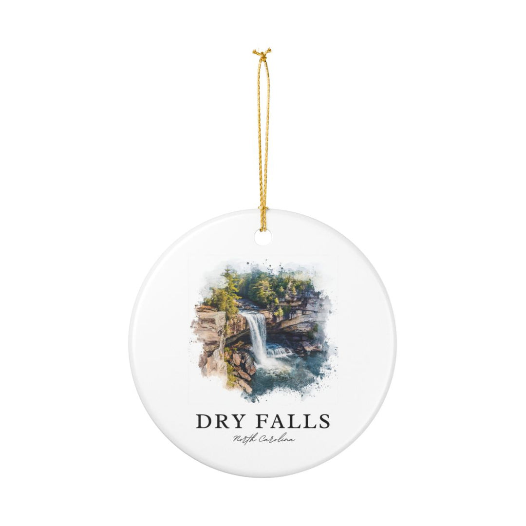Dry Falls North Carolina USA Ornament: Unique Dry Falls Souvenir, Dry Falls North Carolina Xmas Decor, and Authentic Dry Falls Gift