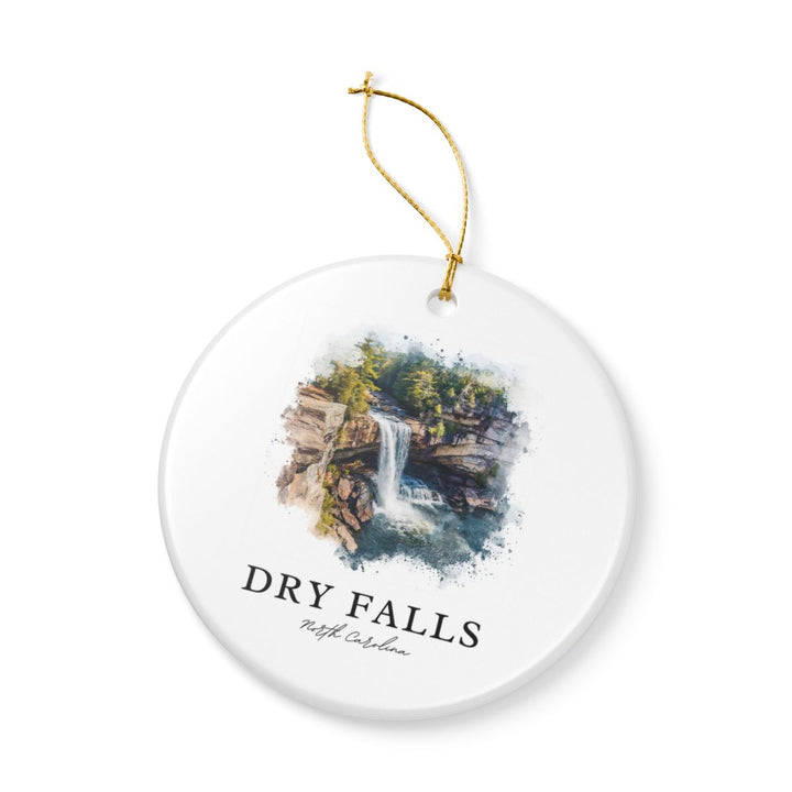 Dry Falls North Carolina USA Ornament: Unique Dry Falls Souvenir, Dry Falls North Carolina Xmas Decor, and Authentic Dry Falls Gift