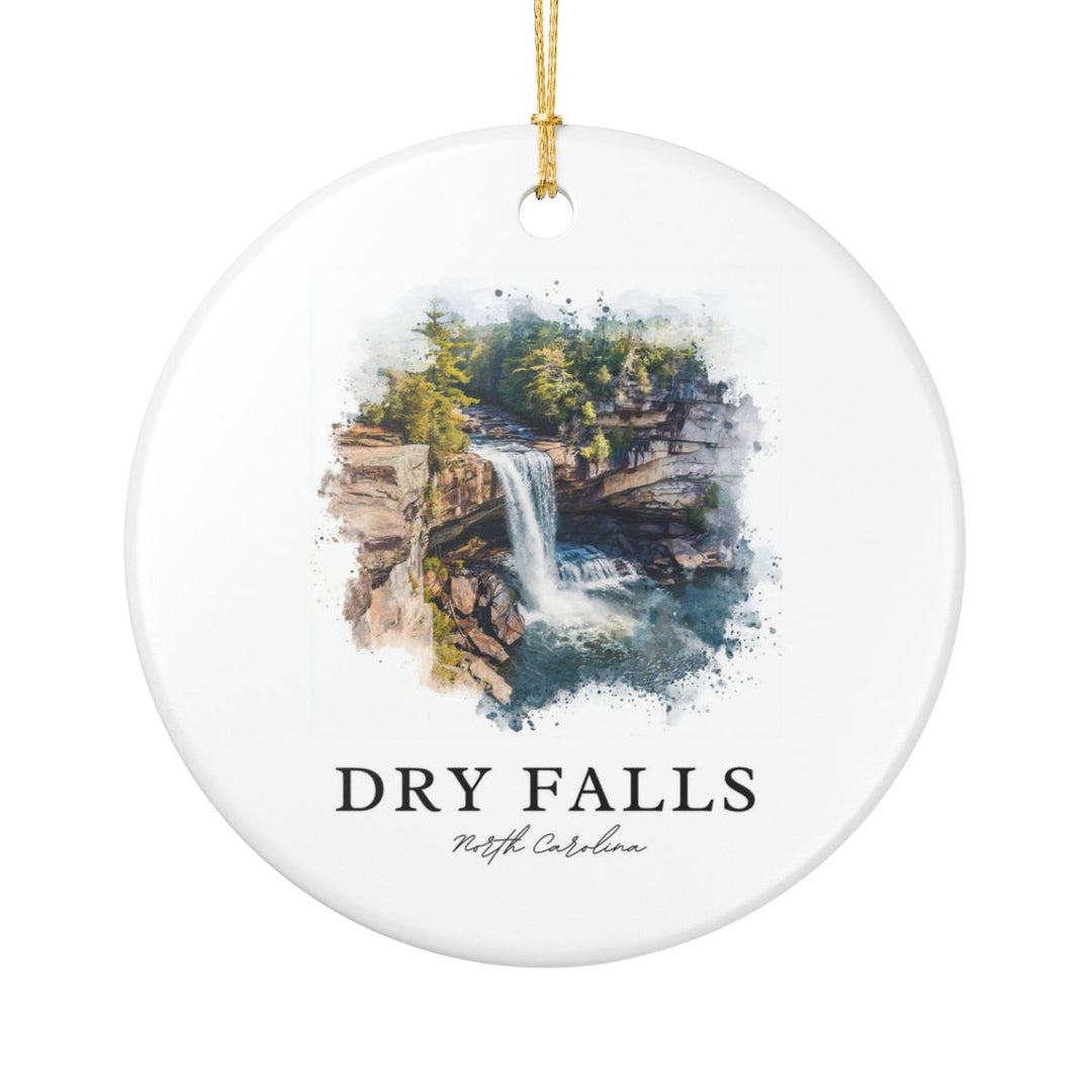 Dry Falls North Carolina USA Ornament: Unique Dry Falls Souvenir, Dry Falls North Carolina Xmas Decor, and Authentic Dry Falls Gift