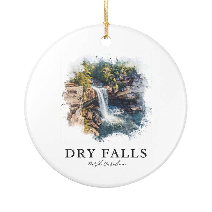 Dry Falls North Carolina USA Ornament: Unique Dry Falls Souvenir, Dry Falls North Carolina Xmas Decor, and Authentic Dry Falls Gift