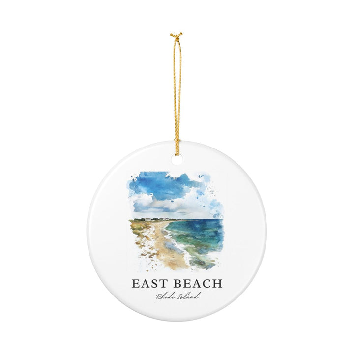 East Beach RI Ornament: Unique East Beach Souvenir, East Beach Rhode Island Xmas Decor, and Authentic East Beach Gift