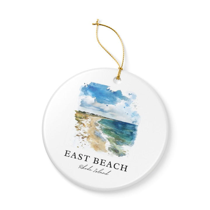 East Beach RI Ornament: Unique East Beach Souvenir, East Beach Rhode Island Xmas Decor, and Authentic East Beach Gift
