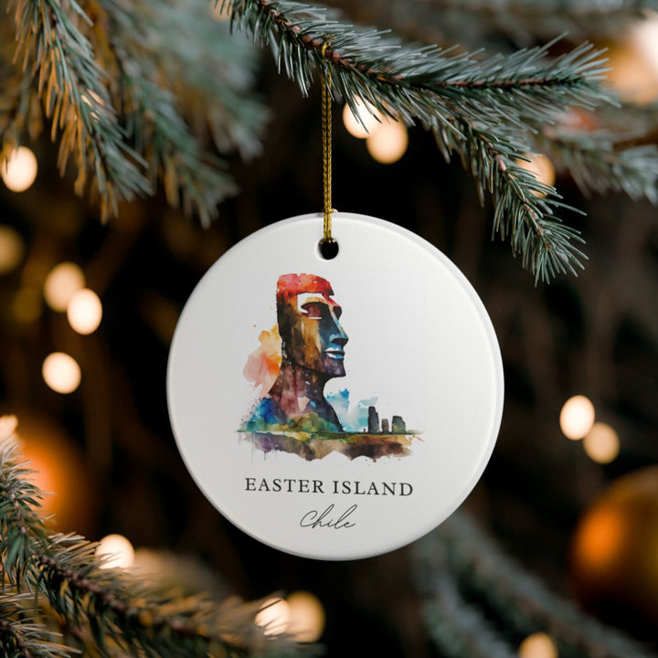 Easter Island Ornament: Unique Easter Island Souvenir, Easter Island Xmas Decor, and Authentic Easter Island Gift