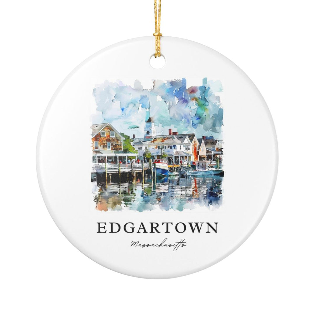 Edgartown Massachusetts USA Ornament: Unique Edgartown Souvenir, Edgartown Massachusetts Xmas Decor, and Authentic Edgartown Gift