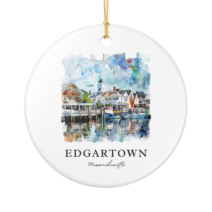 Edgartown Massachusetts USA Ornament: Unique Edgartown Souvenir, Edgartown Massachusetts Xmas Decor, and Authentic Edgartown Gift