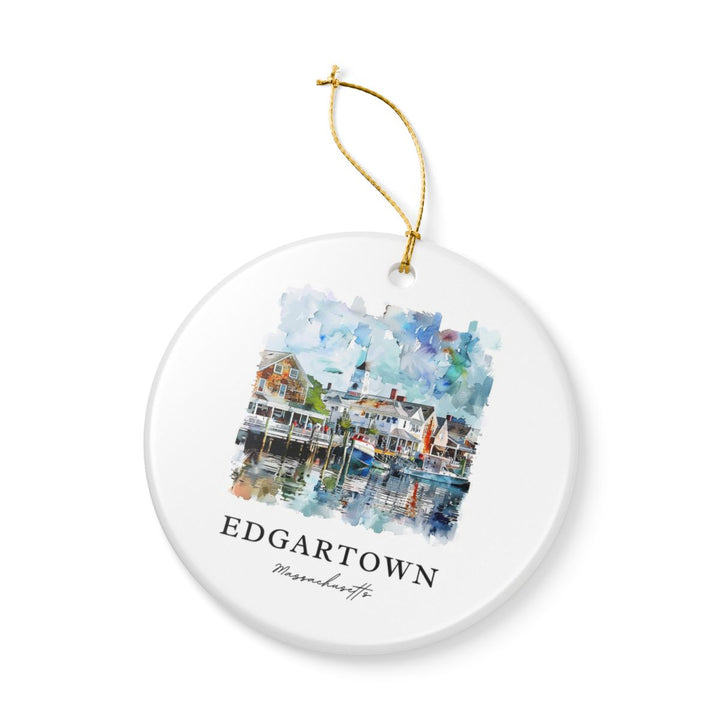 Edgartown Massachusetts USA Ornament: Unique Edgartown Souvenir, Edgartown Massachusetts Xmas Decor, and Authentic Edgartown Gift