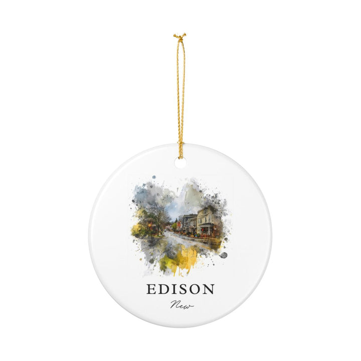 Edison New Jersey USA Ornament: Unique Edison Souvenir, Edison New Jersey Xmas Decor, and Authentic Edison Gift