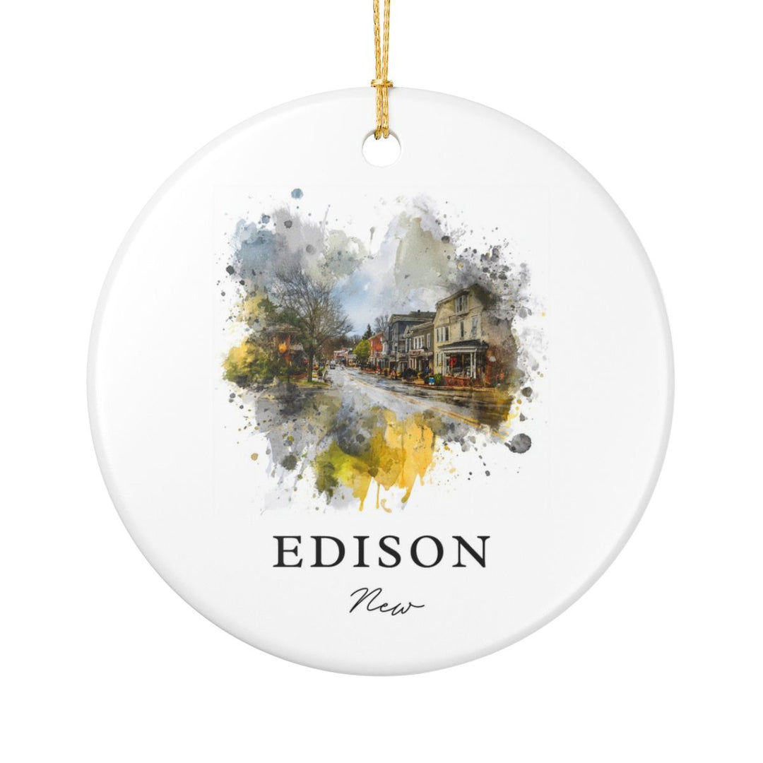 Edison New Jersey USA Ornament: Unique Edison Souvenir, Edison New Jersey Xmas Decor, and Authentic Edison Gift