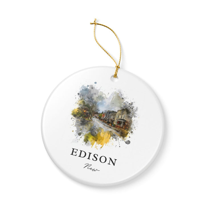 Edison New Jersey USA Ornament: Unique Edison Souvenir, Edison New Jersey Xmas Decor, and Authentic Edison Gift