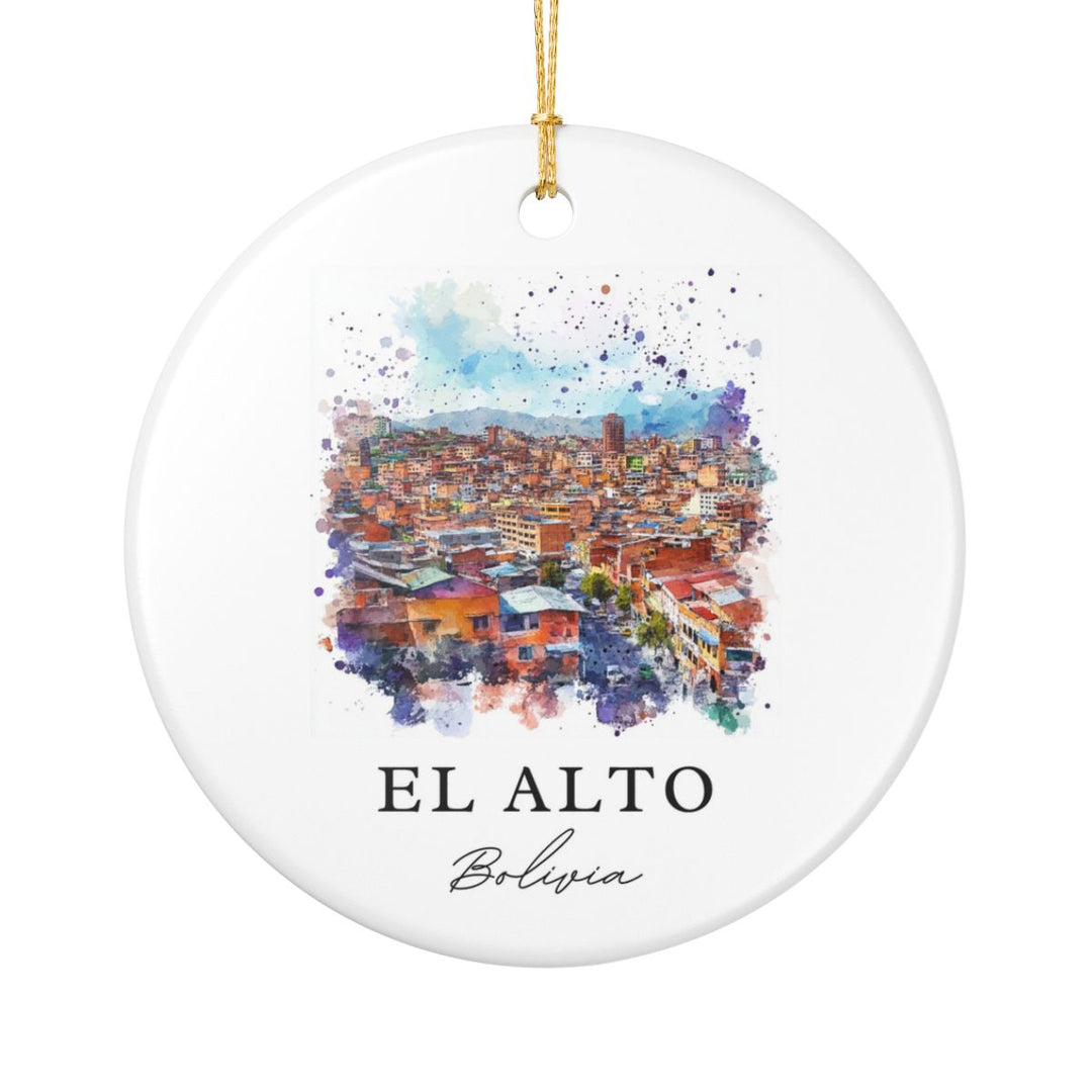 El Alto Bolivia Ornament: Unique El Alto Souvenir, El Alto Bolivia Xmas Decor, and Authentic El Alto Gift