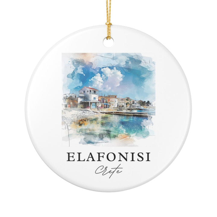 Elafonisi Greece Ornament: Unique Elafonisi Souvenir, Elafonisi Greece Xmas Decor, and Authentic Elafonisi Gift