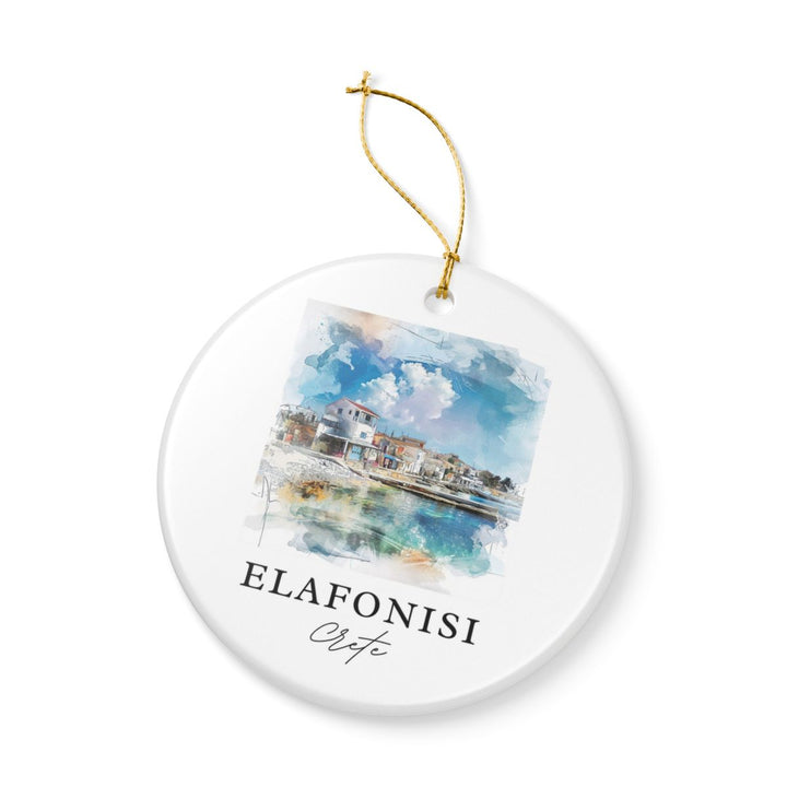 Elafonisi Greece Ornament: Unique Elafonisi Souvenir, Elafonisi Greece Xmas Decor, and Authentic Elafonisi Gift
