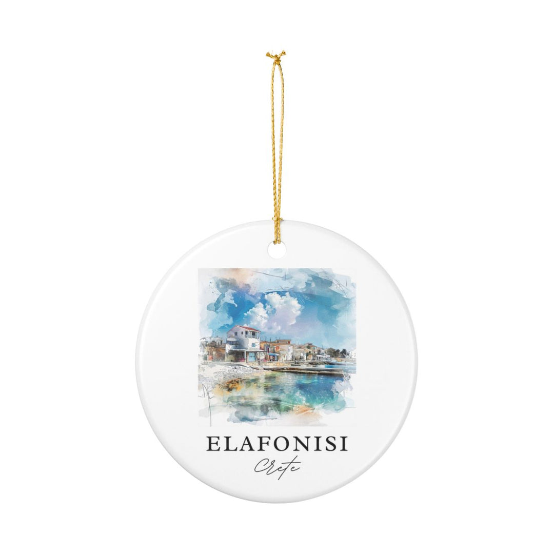 Elafonisi Greece Ornament: Unique Elafonisi Souvenir, Elafonisi Greece Xmas Decor, and Authentic Elafonisi Gift