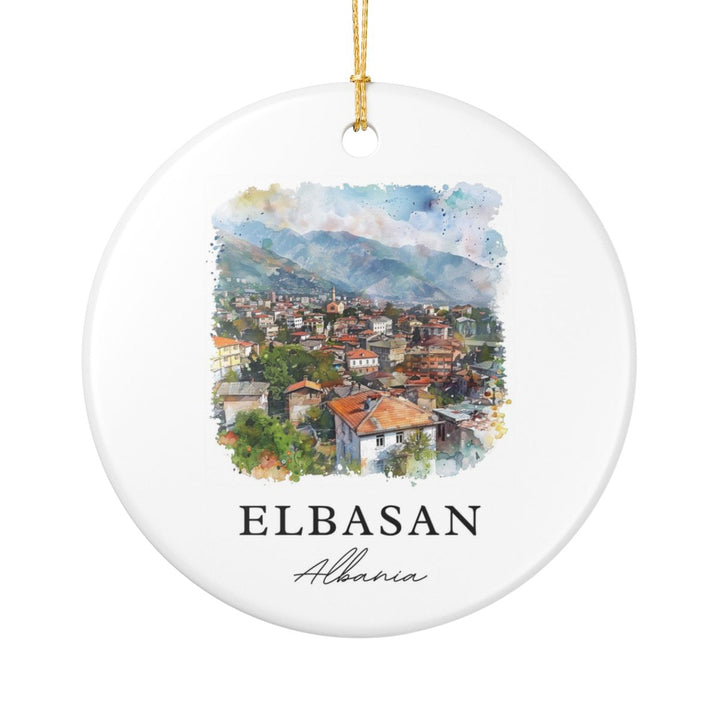 Elbasan Albania Ornament: Unique Elbasan Souvenir, Elbasan Albania Xmas Decor, and Authentic Elbasan Gift