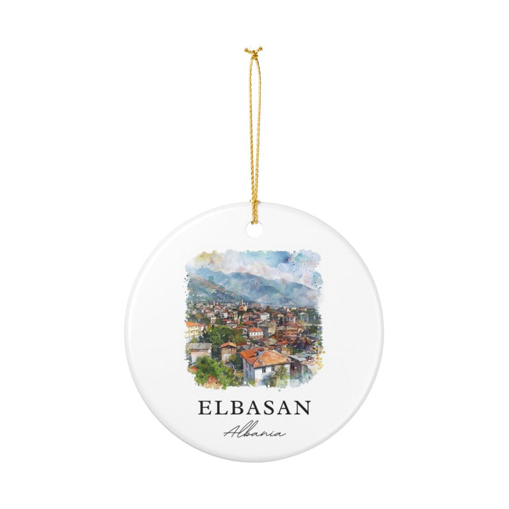 Elbasan Albania Ornament: Unique Elbasan Souvenir, Elbasan Albania Xmas Decor, and Authentic Elbasan Gift