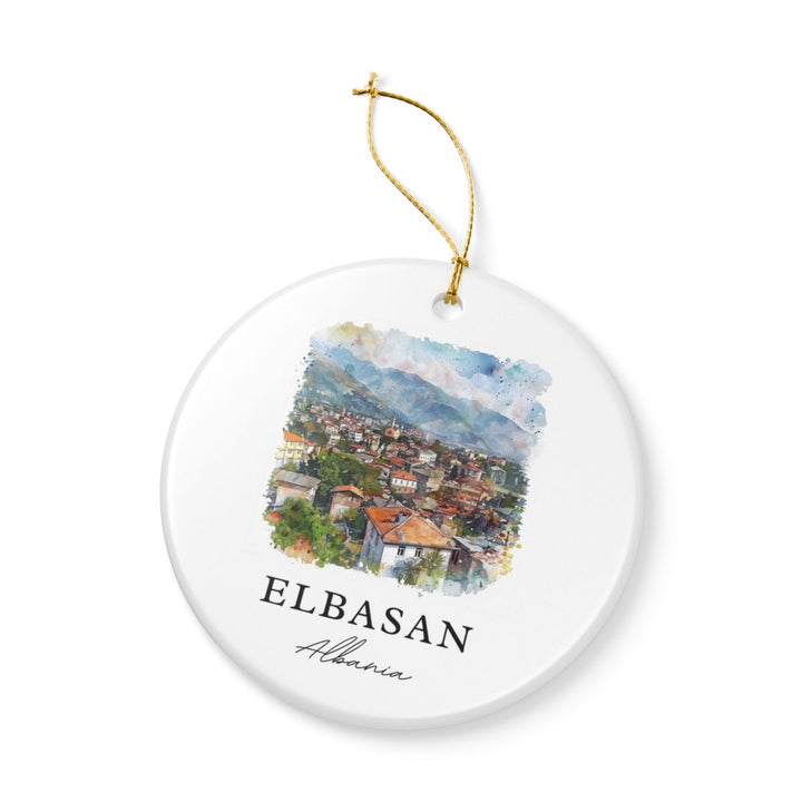 Elbasan Albania Ornament: Unique Elbasan Souvenir, Elbasan Albania Xmas Decor, and Authentic Elbasan Gift