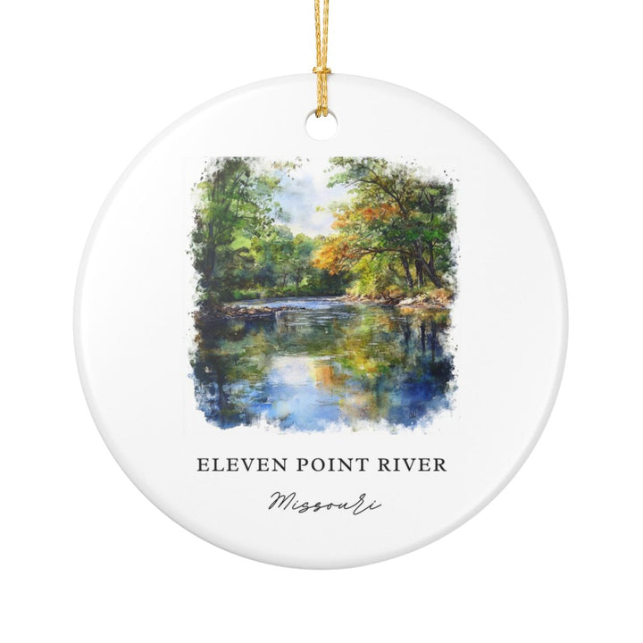 Eleven Point River Missouri USA Ornament: Unique Eleven Point River Souvenir, Eleven Point River Missouri Xmas Decor, and Authentic Eleven Point River Gift