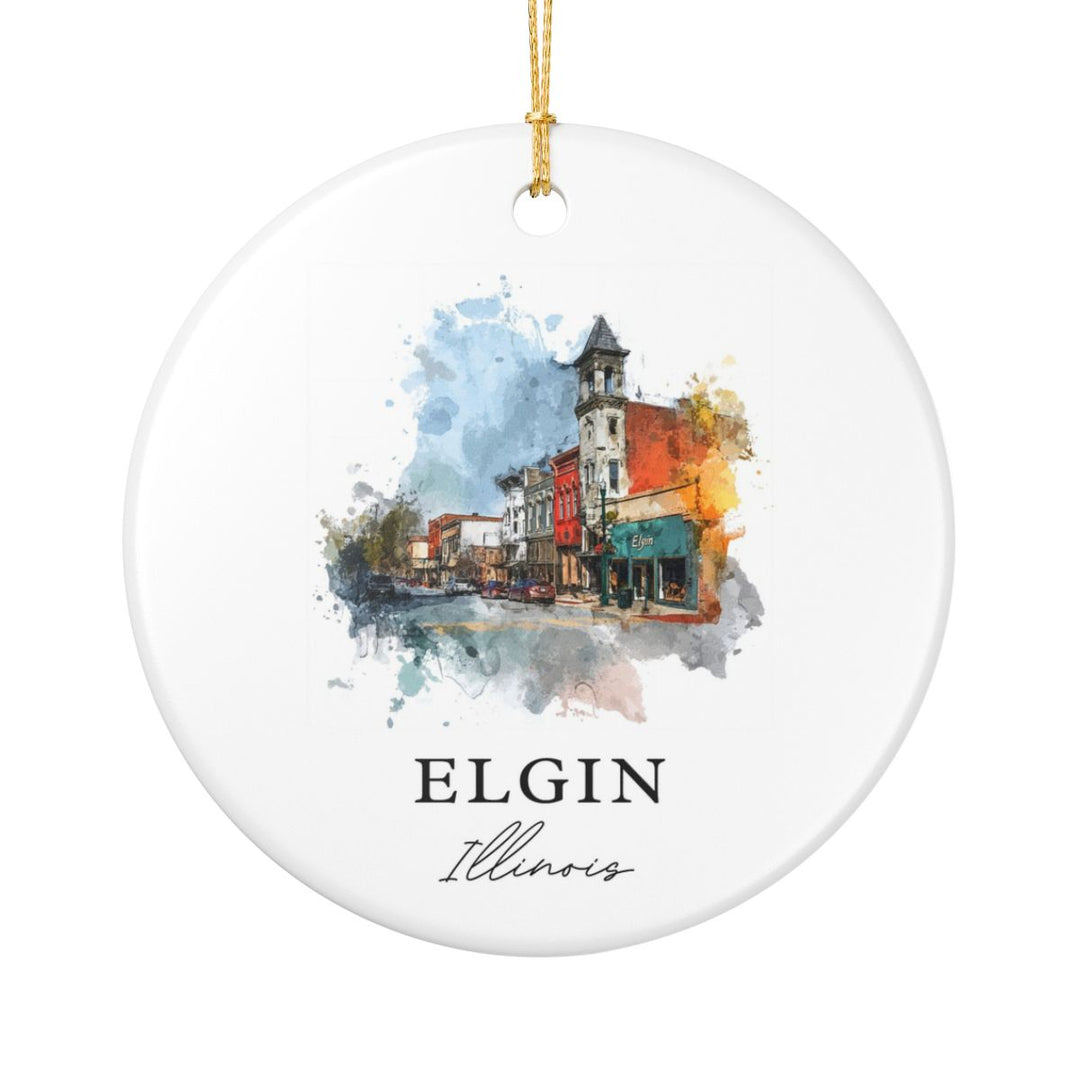 Elgin Illinois Ornament: Unique Elgin Illinois Souvenir, Elgin Illinois Xmas Decor, and Authentic Elgin Illinois Gift