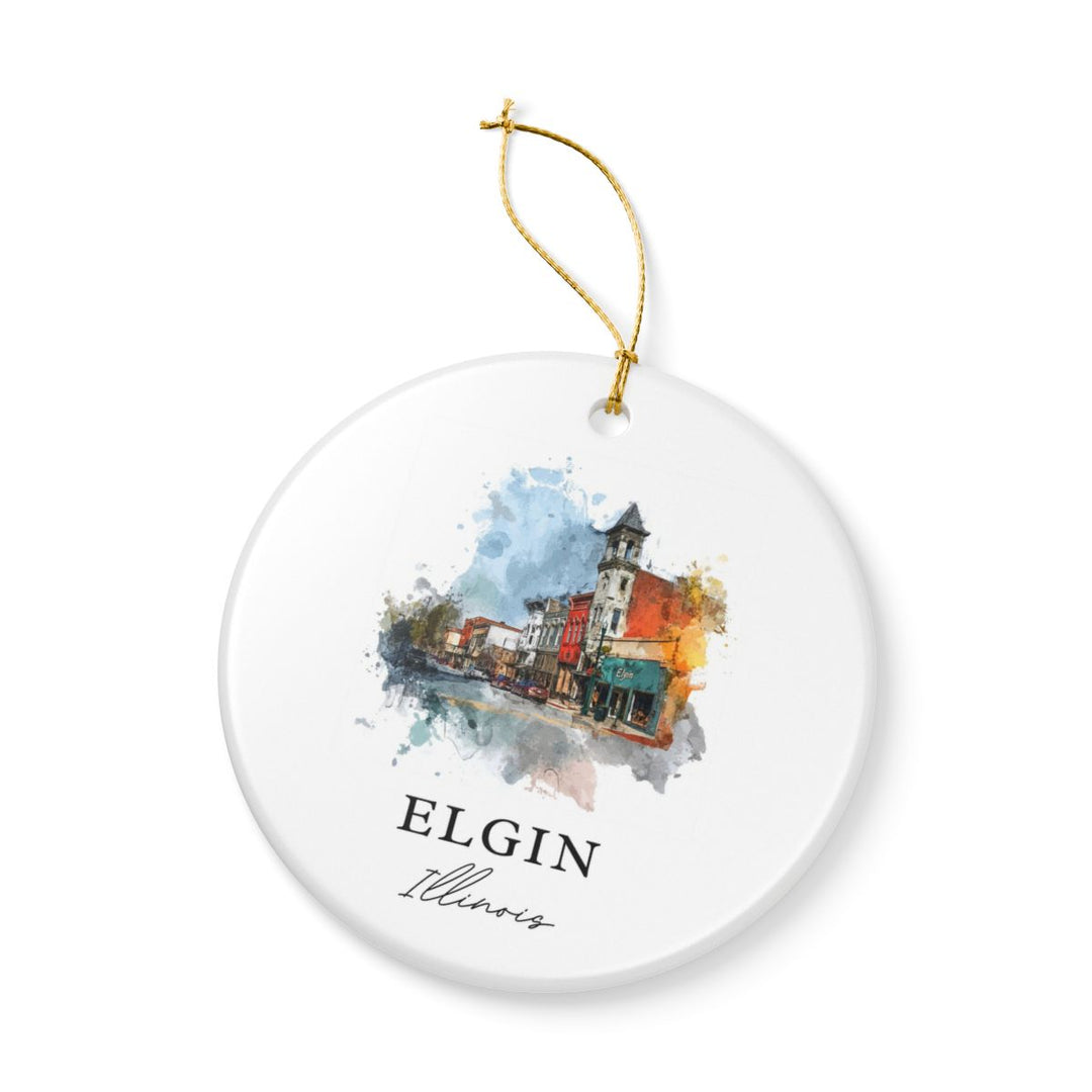 Elgin Illinois Ornament: Unique Elgin Illinois Souvenir, Elgin Illinois Xmas Decor, and Authentic Elgin Illinois Gift