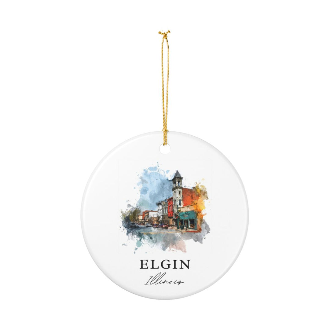 Elgin Illinois Ornament: Unique Elgin Illinois Souvenir, Elgin Illinois Xmas Decor, and Authentic Elgin Illinois Gift