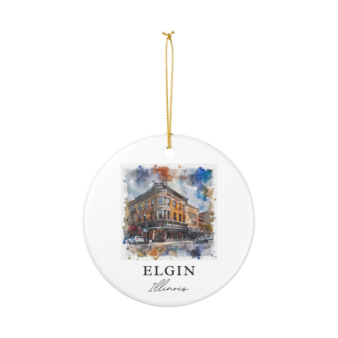 Elgin Illinois Ornament: Unique Elgin Illinois Souvenir, Elgin Illinois Xmas Decor, and Authentic Elgin Illinois Gift