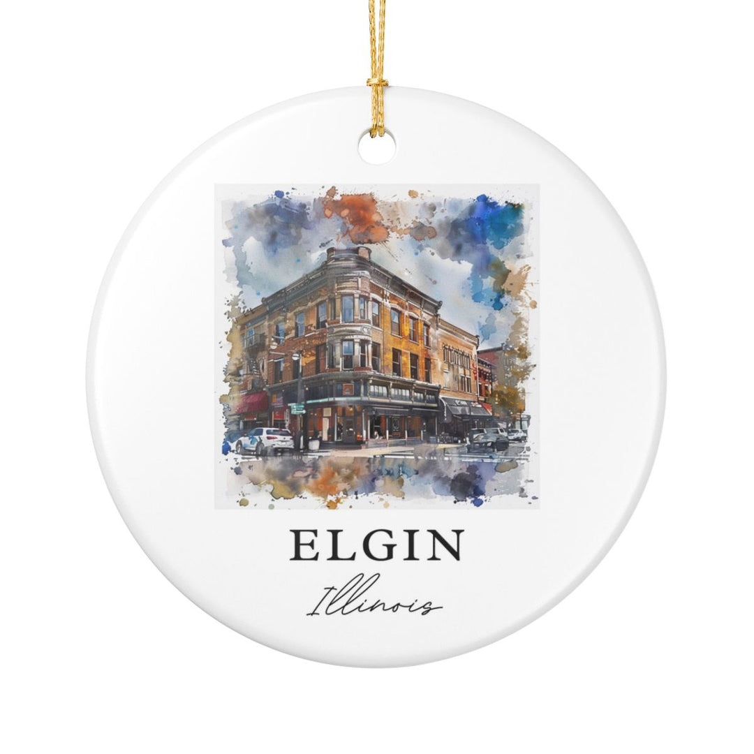 Elgin Illinois Ornament: Unique Elgin Illinois Souvenir, Elgin Illinois Xmas Decor, and Authentic Elgin Illinois Gift
