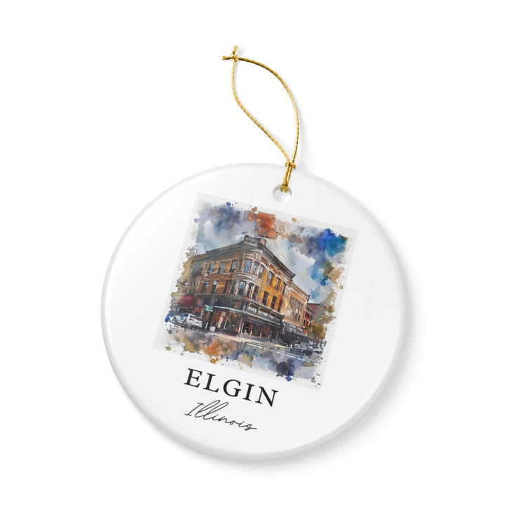 Elgin Illinois Ornament: Unique Elgin Illinois Souvenir, Elgin Illinois Xmas Decor, and Authentic Elgin Illinois Gift