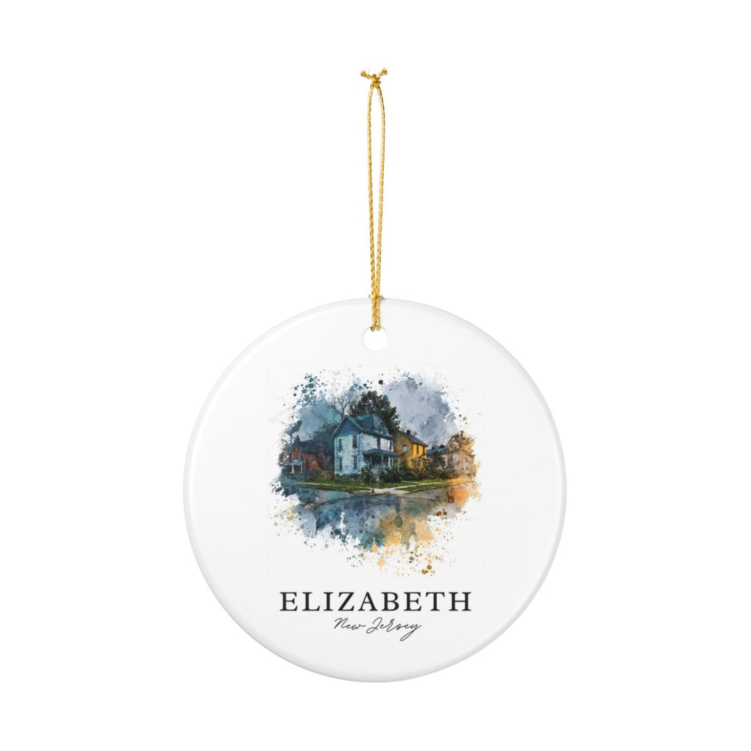 Elizabeth New Jersey A Ornament: Unique Elizabeth New Jersey A Souvenir, Elizabeth New Jersey A Xmas Decor, and Authentic Elizabeth New Jersey A Gift