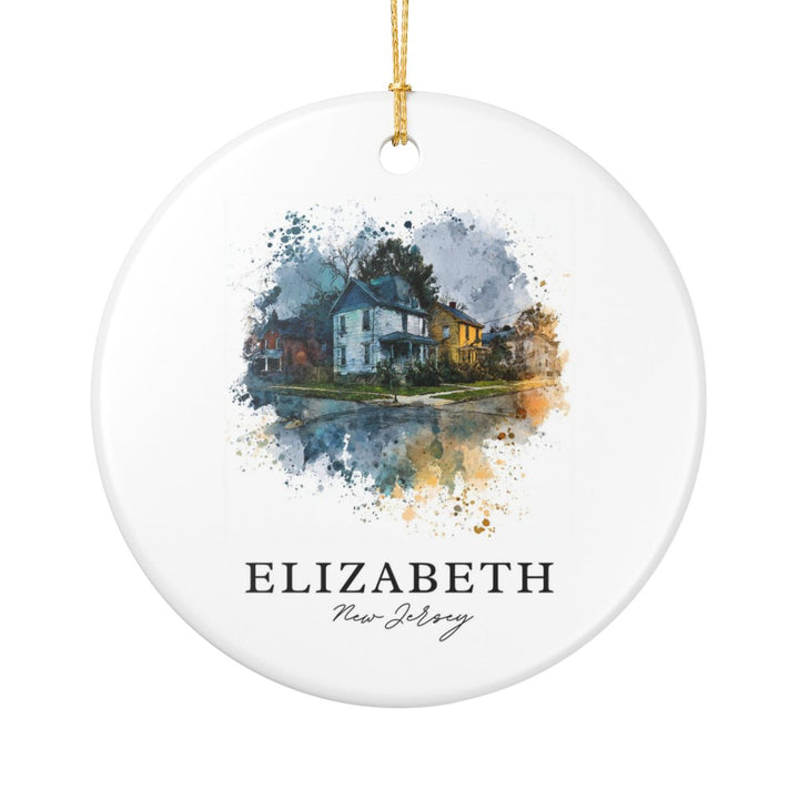 Elizabeth New Jersey A Ornament: Unique Elizabeth New Jersey A Souvenir, Elizabeth New Jersey A Xmas Decor, and Authentic Elizabeth New Jersey A Gift