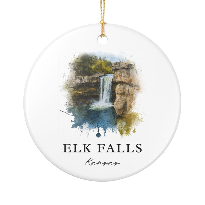Elk Falls Kansas USA Ornament: Unique Elk Falls Souvenir, Elk Falls Kansas Xmas Decor, and Authentic Elk Falls Gift