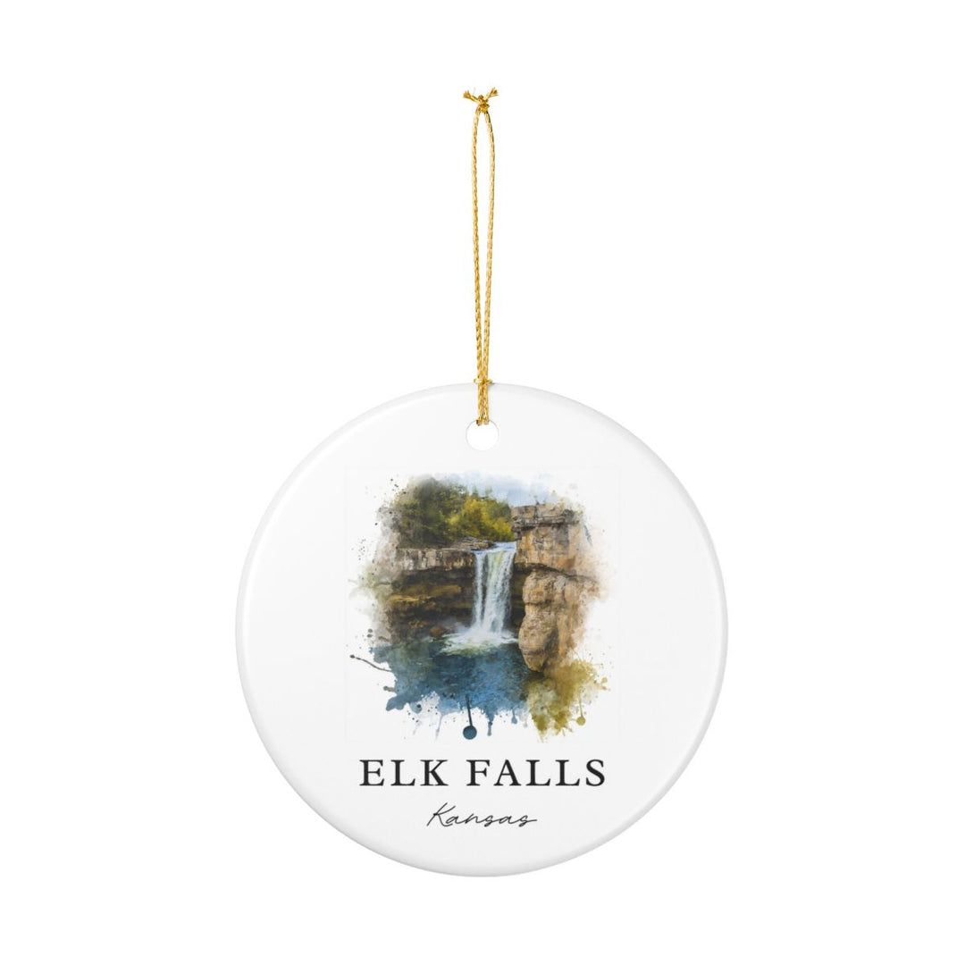 Elk Falls Kansas USA Ornament: Unique Elk Falls Souvenir, Elk Falls Kansas Xmas Decor, and Authentic Elk Falls Gift