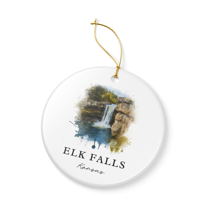 Elk Falls Kansas USA Ornament: Unique Elk Falls Souvenir, Elk Falls Kansas Xmas Decor, and Authentic Elk Falls Gift