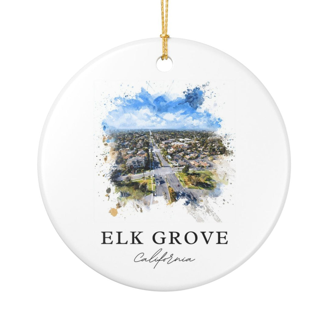 Elk Grove CA Ornament: Unique Elk Grove Souvenir, Elk Grove California Xmas Decor, and Authentic Elk Grove Gift