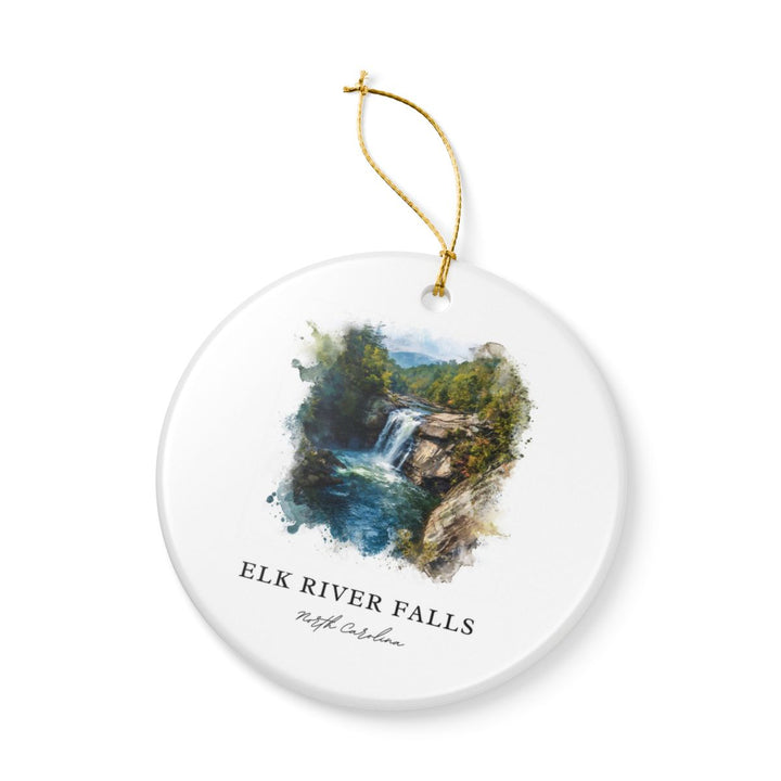 Elk River Falls North Carolina USA Ornament: Unique Elk River Falls Souvenir, Elk River Falls North Carolina Xmas Decor, and Authentic Elk River Falls Gift