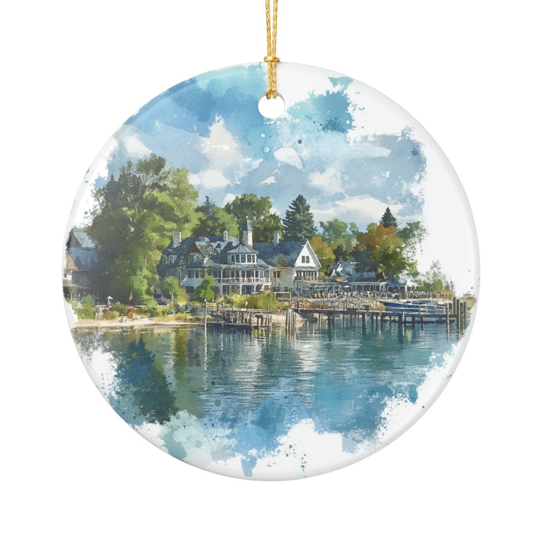 Elkhart Lake Wisconsin USA Ornament: Unique Elkhart Lake Souvenir, Elkhart Lake Wisconsin Xmas Decor, and Authentic Elkhart Lake Gift