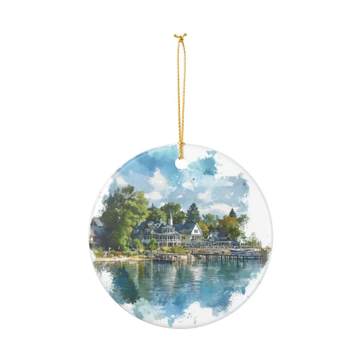 Elkhart Lake Wisconsin USA Ornament: Unique Elkhart Lake Souvenir, Elkhart Lake Wisconsin Xmas Decor, and Authentic Elkhart Lake Gift