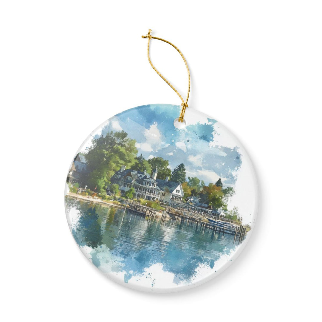 Elkhart Lake Wisconsin USA Ornament: Unique Elkhart Lake Souvenir, Elkhart Lake Wisconsin Xmas Decor, and Authentic Elkhart Lake Gift