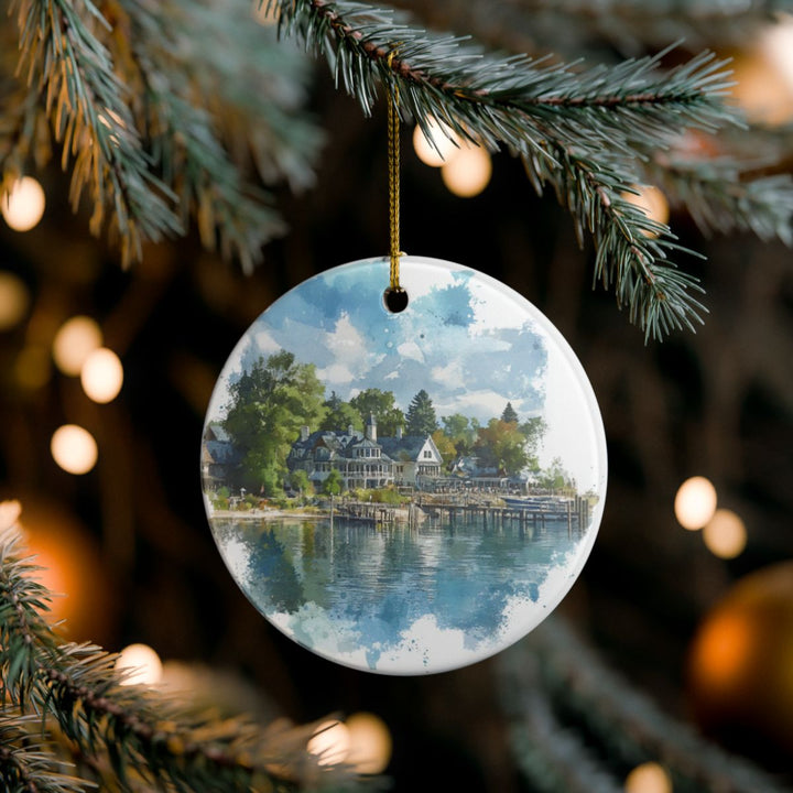 Elkhart Lake Wisconsin USA Ornament: Unique Elkhart Lake Souvenir, Elkhart Lake Wisconsin Xmas Decor, and Authentic Elkhart Lake Gift