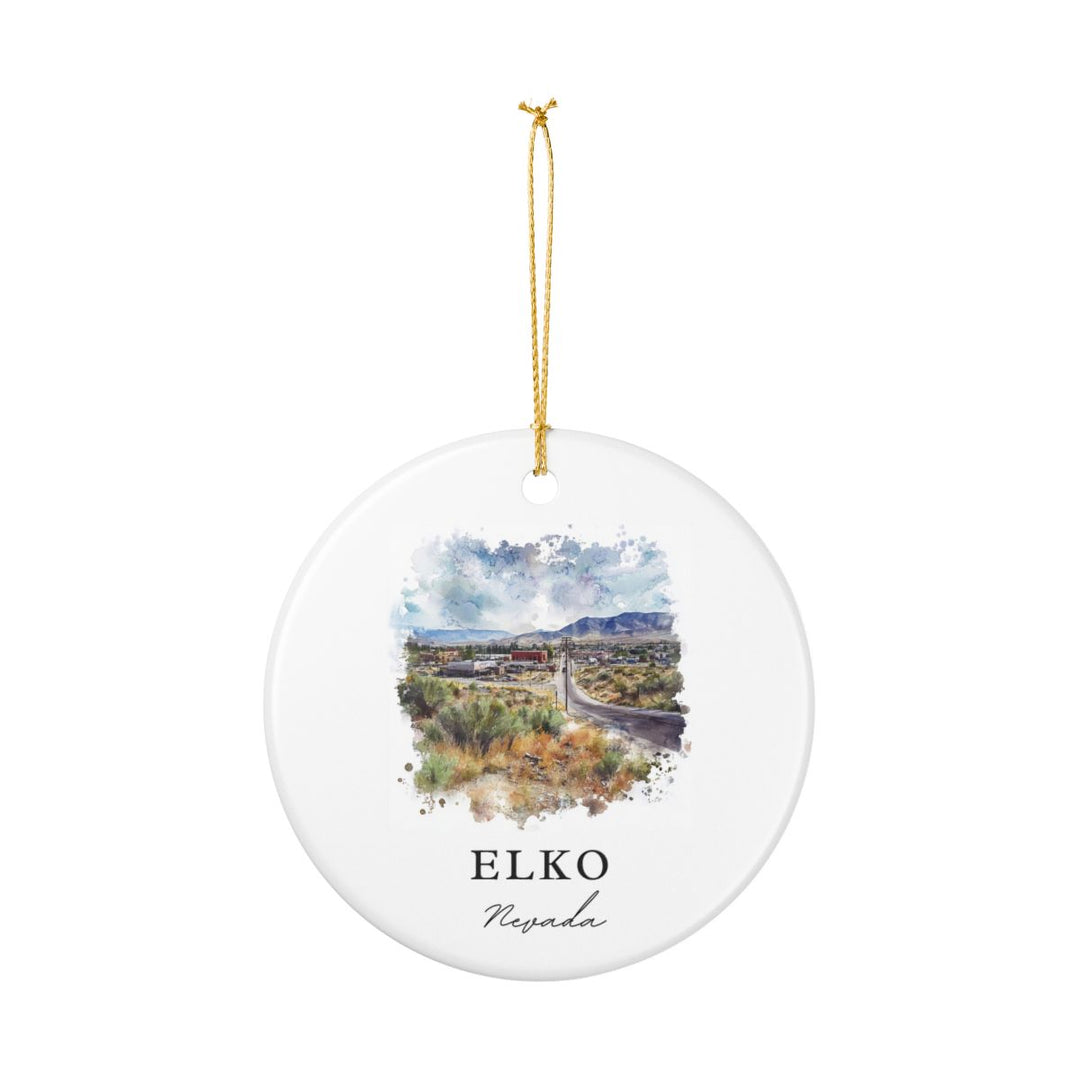 Elko Nevada USA Ornament: Unique Elko Souvenir, Elko Nevada Xmas Decor, and Authentic Elko Gift