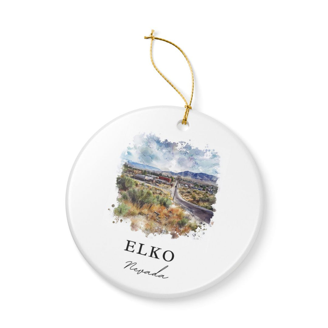 Elko Nevada USA Ornament: Unique Elko Souvenir, Elko Nevada Xmas Decor, and Authentic Elko Gift