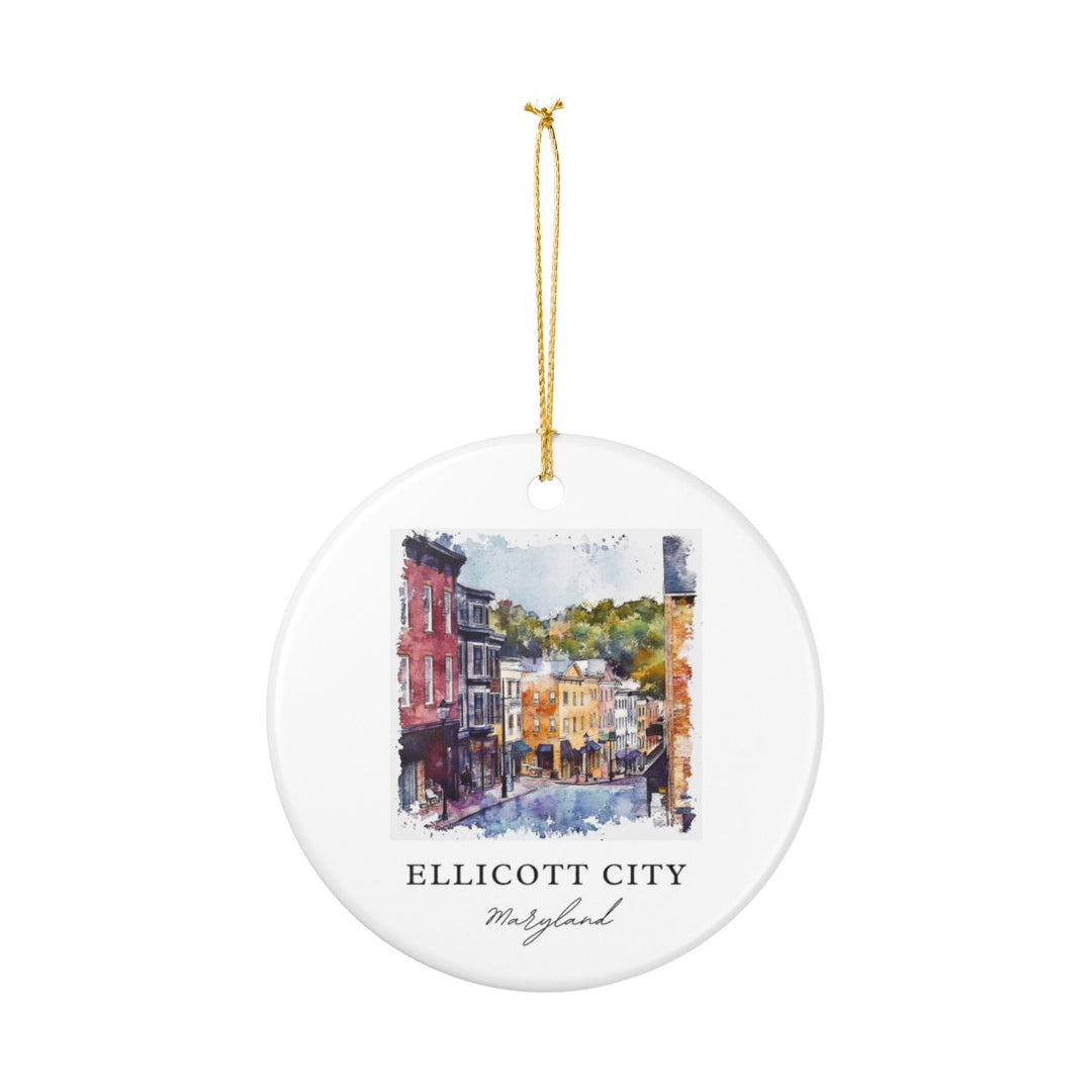 Ellicott City Maryland Ornament: Unique Ellicott City Souvenir, Ellicott City Maryland Xmas Decor, and Authentic Ellicott City Gift