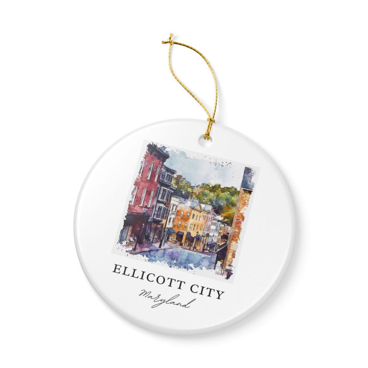 Ellicott City Maryland Ornament: Unique Ellicott City Souvenir, Ellicott City Maryland Xmas Decor, and Authentic Ellicott City Gift