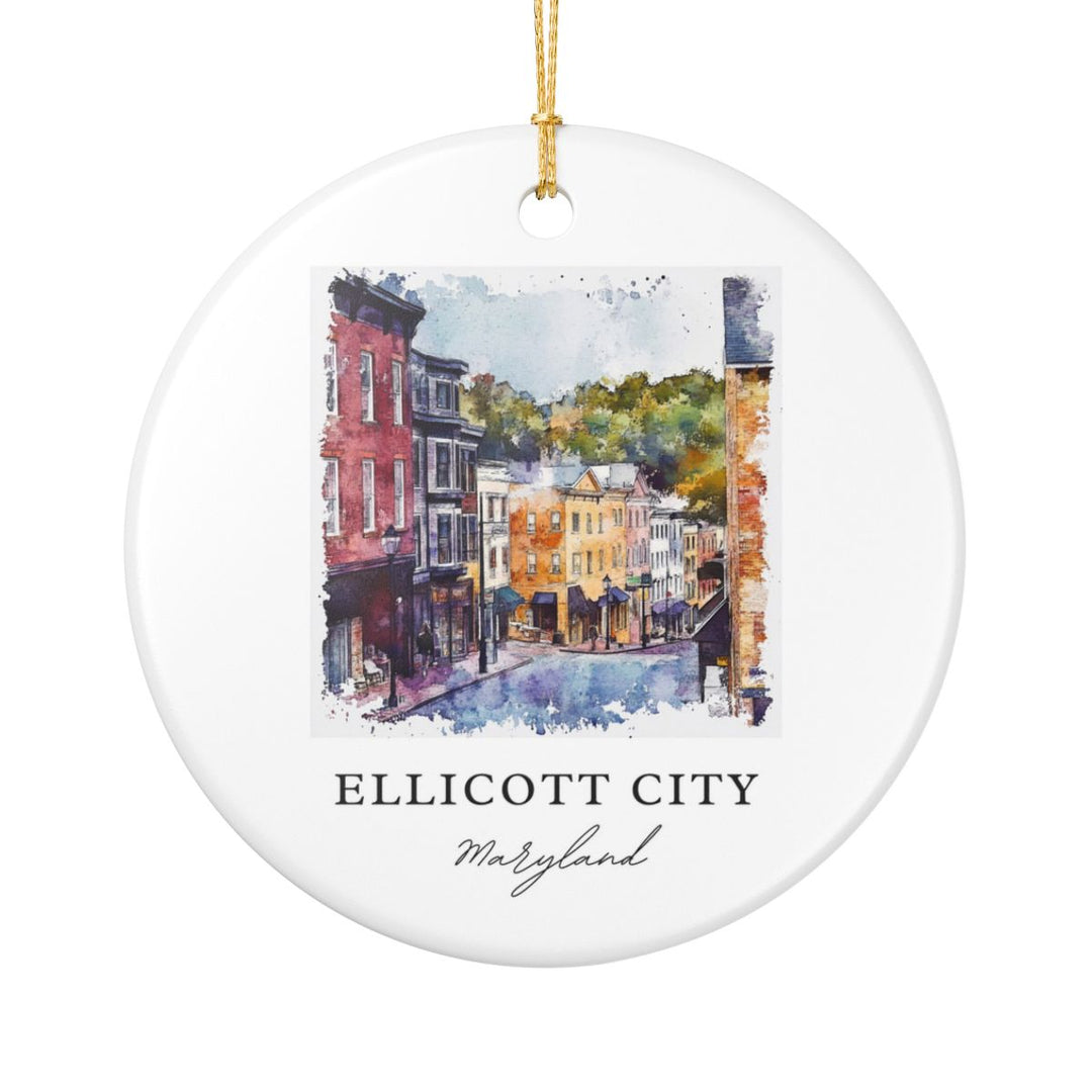 Ellicott City Maryland Ornament: Unique Ellicott City Souvenir, Ellicott City Maryland Xmas Decor, and Authentic Ellicott City Gift
