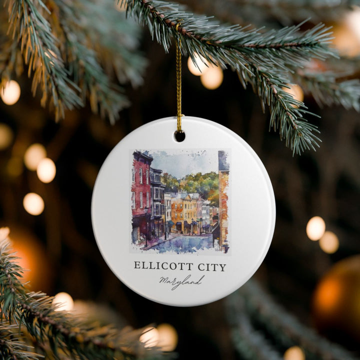 Ellicott City Maryland Ornament: Unique Ellicott City Souvenir, Ellicott City Maryland Xmas Decor, and Authentic Ellicott City Gift